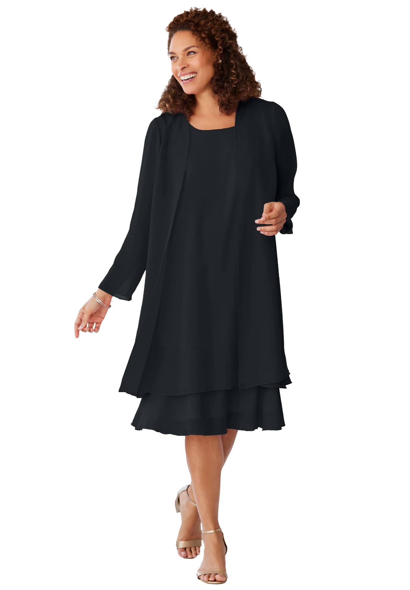 Woman Within Plus Size 2-Piece Jacket Dress