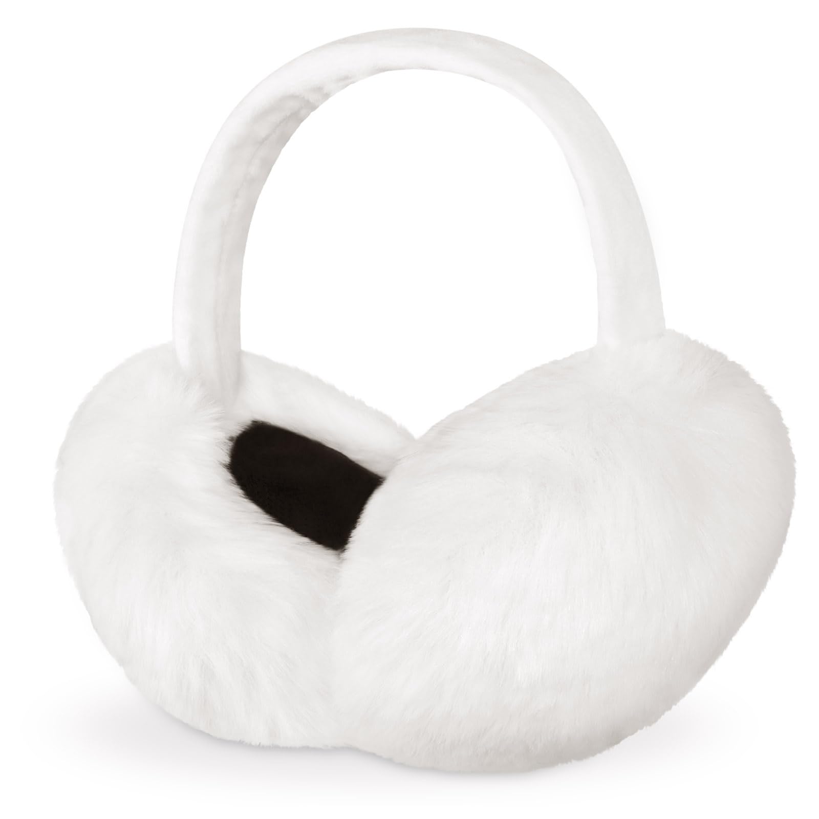 PROPOGWomen's Fleece Ear Warmers - White Earmuffs for Girls & Kids - Thermal Headband - Windproof Ear Covers for Cold Weather - Suitable for Outdoor Sports, Skiing, Walking & Winter Gift