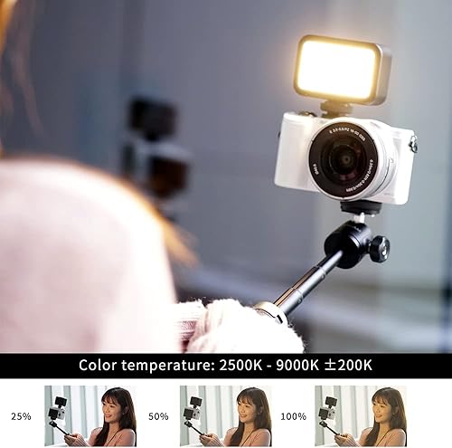 Miniatura 6 de Luz de video colorida RGB en la cámara, 0-360 grados a todo color, opciones de temperatura de color 2500K - 9000K, lámpara de atmósfera colorida LED
