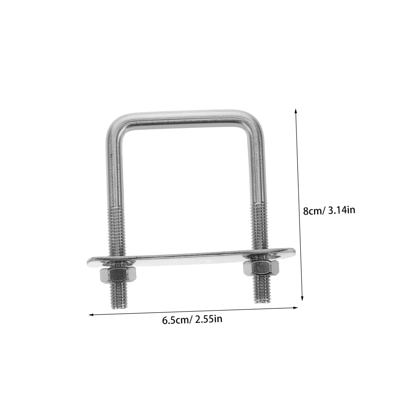 Mipcase 4pcs Right Angle Metal Bolt Stainless Steel Bolt U-Shaped Metal Clamps Square U-Shaped Bracket for Secure Stable Mounting