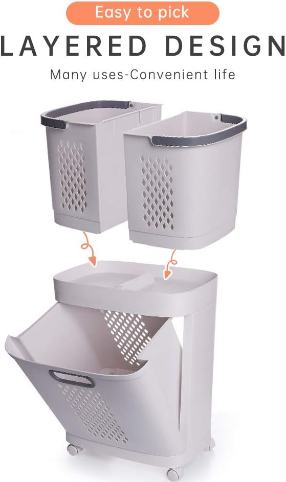 Removable Laundry Basket Classification Thickened Storage Rack Household Storage Bucket White