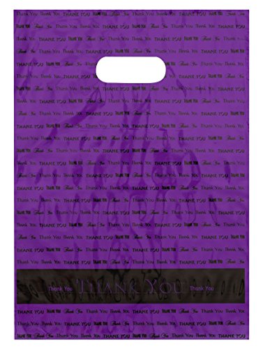 Sac plastique à poignée Die Cut résistant imprimé Thank You en lot de 50
