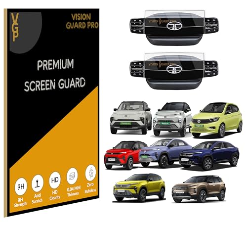 Image of (2 PACK ) STEERING GUARD For TATA NEXON PUNCH, CURVV, SAFARI, HARRIER, TIGOR, TIAGO HARRIER EV 2023-2025 / Anti Scratch /Water Resistant /Car Digital Display Protector Accessories [Not Tempered Glass]