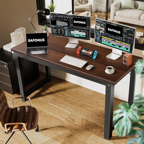 La Mejor Recopilación de Escritorio Computadora los más recomendados. 50 SAFONUS Escritorio Minimalista, 120 * 60 * 75 CM Escritorio Gamer con Patas de Acero de 5 CM de Grosor, Mesa Escritorio para Home Office, Escritorio para Computadora, Escritorios...