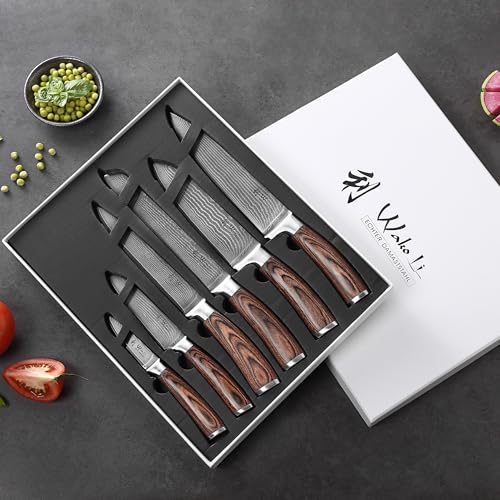 Wakoli-Damascus-Kitchen-Knife-Set-6-Pieces-Professional-Chef-Knife-Set-made-from-67-Layers-of-Damascus-Steel-with-VG10-Core-Knives-Set-for-Kitchen-with-Pakkawood-Handles-in-Gift-Box-EDIB-6-pcs
