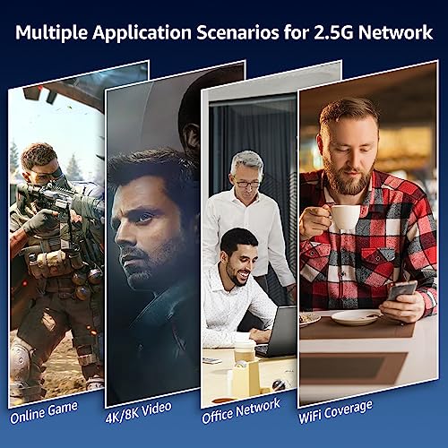 Image of 6 Port 2.5G Umanaged Ethernet Switch, 4 x 2.5G Base-T Ports, 2 x 10G SFP, Compatible with 100 /1000 /2500Mbps, Metal Fanless, Desktop /Wall Mount YuanLey 2.5Gbe Network Switch for Wireless AP, NAS, PC