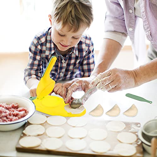 Dumpling Skin Maker Moulds, Press Molds Set Manual Tortilla Press, 10 Seconds To Make Dumplings Empanadas… (Yellow) #TOP5