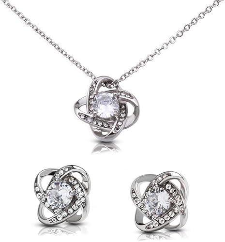 Miniatura 3 de Regalo para Esposa Regalos de Aniversario Para Mi Esposa Set de Regalo Collar y Aros Para Mujer Plateado y Dorado Regalo Para Mujer Personalizado