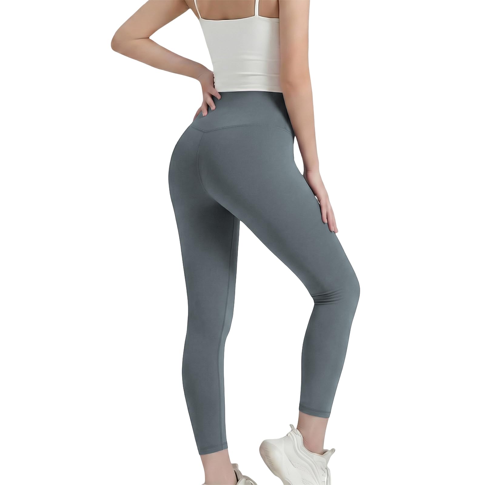 HYCOPROT Wysokie spodnie do jogi damskie miękkie jak masło elastyczne matowe kontrola brzucha legginsy rozciągliwe Creamlush skarpetki treningowe sportowe spodnie do biegania fitness siłownia moda na
