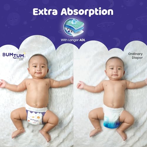 Image of Bumtum Baby Overnight Diaper Pants - Size NB (2-5 kg), 36 Count | All night Absorption with Pillow Soft Comfort | No Leak | 100% Rashfree | With soothing Chamomile Microbial Layer | Pack of 1