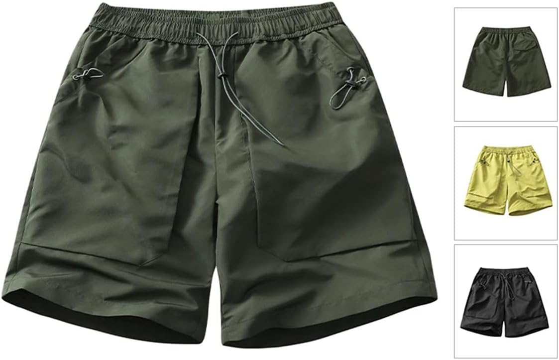 Men's Sports Shorts Elastic Waist Drawstring Big Pockets Workwear Hiking Party Short Pants
