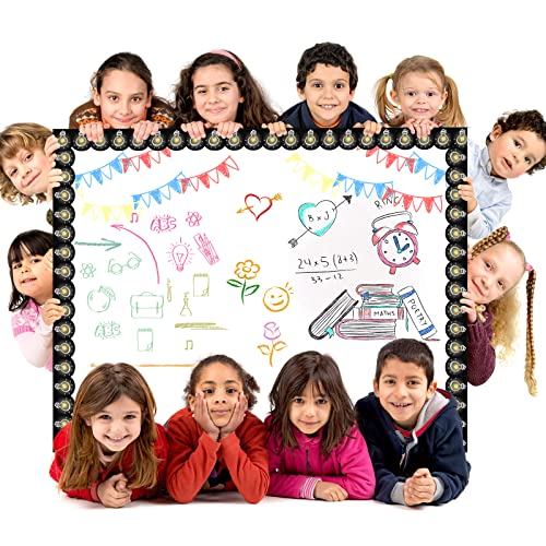 60 Pcs Light Bulb Bulletin Board Borders Teaching Lightbulb Bulletin Board Trim Border Stickers Fun Chalkboard Decorations Teacher Student Use For School Classroom Decor, 60 Ft #TOP4