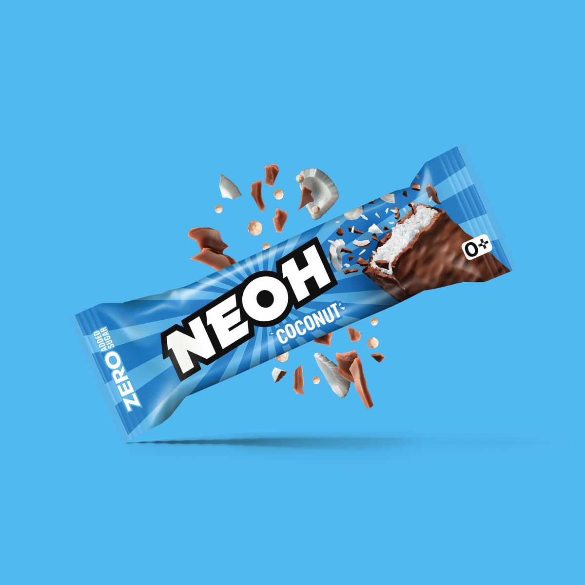 NEOH Coconut Bars - Keto Chocolate Dipped Gourmet Candy Bar, Plant-Based, High Fiber, Low Calorie Snack, No Added Sugar Sweets, 1 Ounce Individually Wrapped, 12 Pack