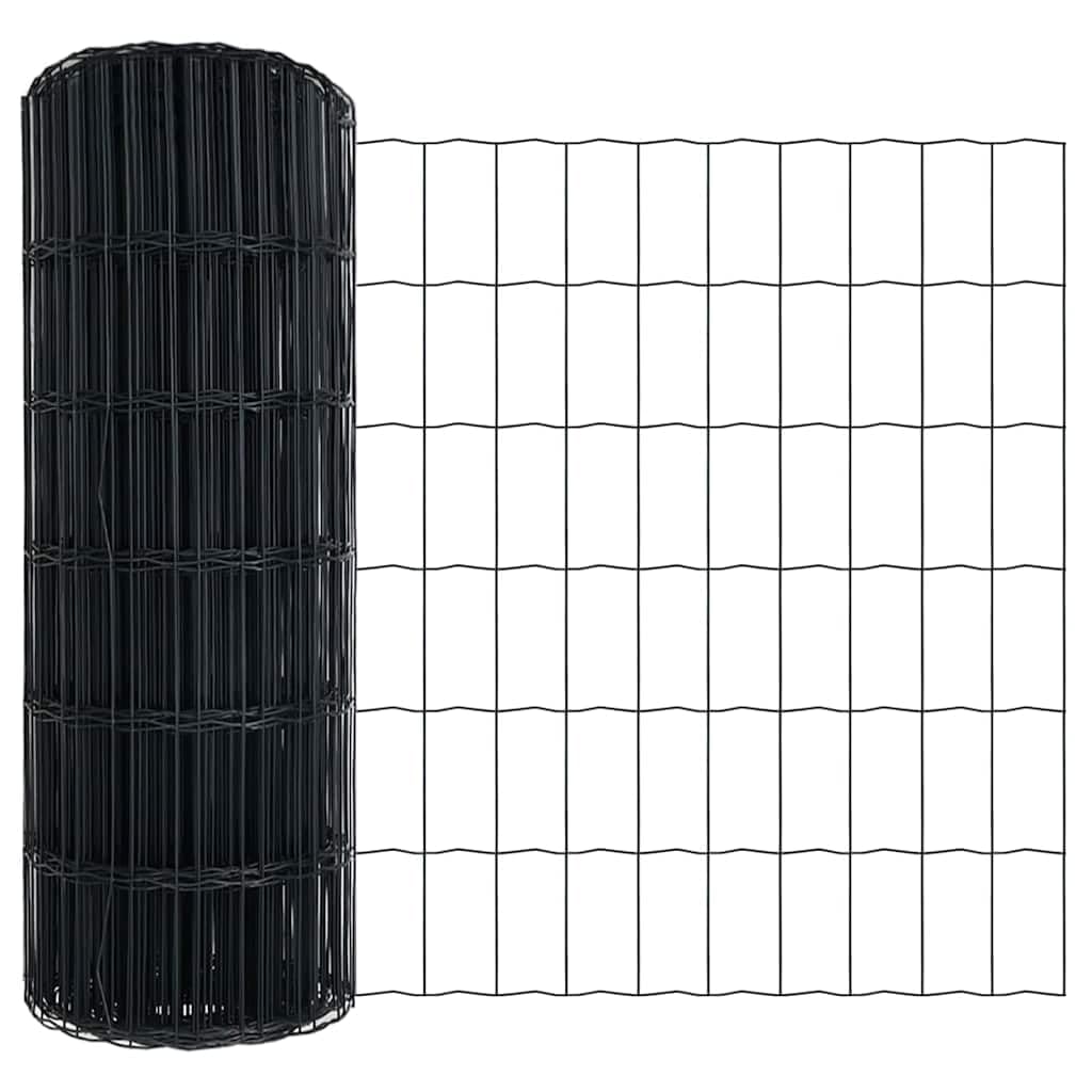 Euro Fence Grey 0.6 x 10 m PVC-Coated Iron Garden Fencing Panel Modern Outdoor Privacy Screen Stain Resistant Easy Setup for Terrace Spring Summer Use