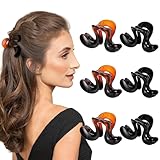 6Pcs Medium Hair Clips for Women - Beauty Fashion Girl Accessories - Claw clips for thick hair - Black & Tortoise