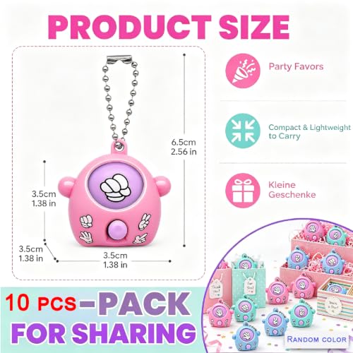 Image of Rock Paper Scissors Keychain Toy, 10 Pcs, Assorted Colours