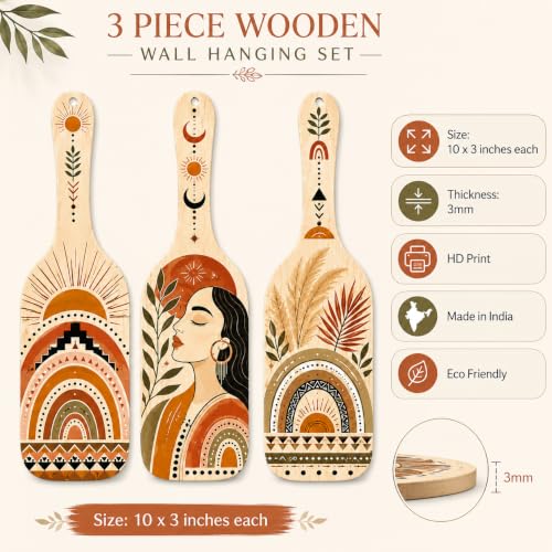 Image of Zesta Wooden Wall Hanging Decorative Items /Hanging Home Wall Decor Items /MDF Decoration Items for Home /Cute Wall Art For Living Room /Home Decor Items Living Room (Abstract Spoon)