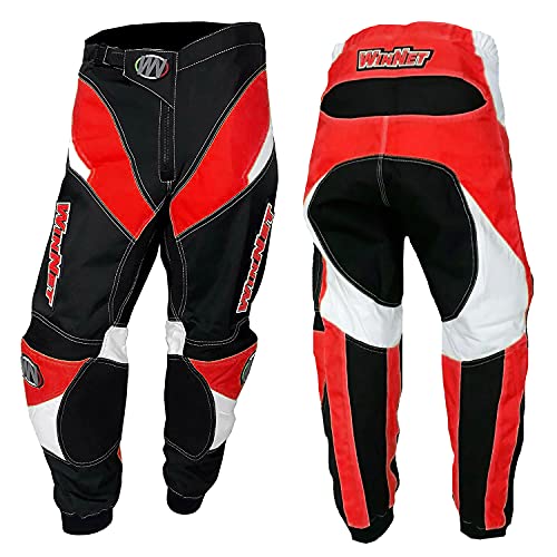 WinNet Pantaloni per Bambino Bimbo da Moto Cross Enduro Quad BMX