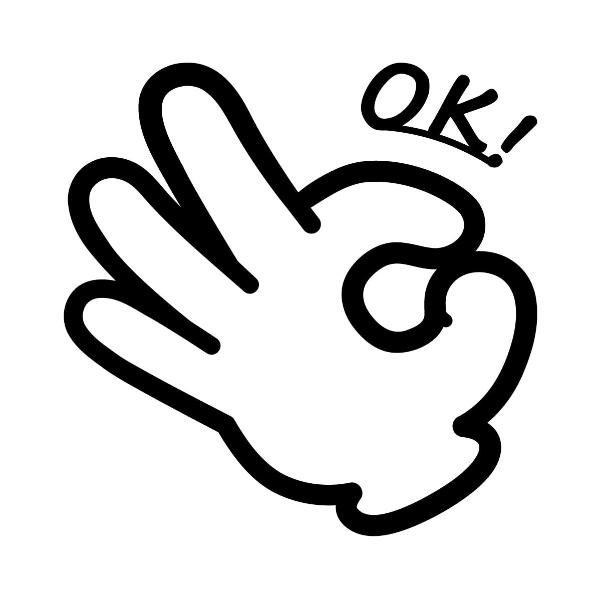 Amazon.co.jp: OK オーケー ハンドサイン 指マーク シール