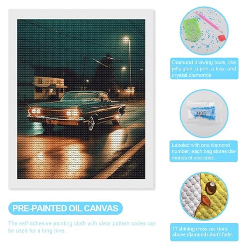Peinture diamant voiture de course pour décoration murale maison