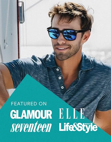 Image of zeroUV - Classic Colored Mirror Lens Square Horn Rimmed Sunglasses for Men Women