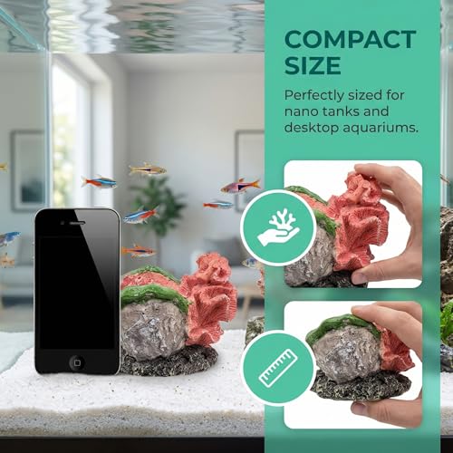 Image of Aquarium Decor Resin Coral Fish Tank Decorations, Small Aquarium Hideout Ornament for Betta Shrimp Goldfish, Fish Tank Accessories Decorations Artificial Reef