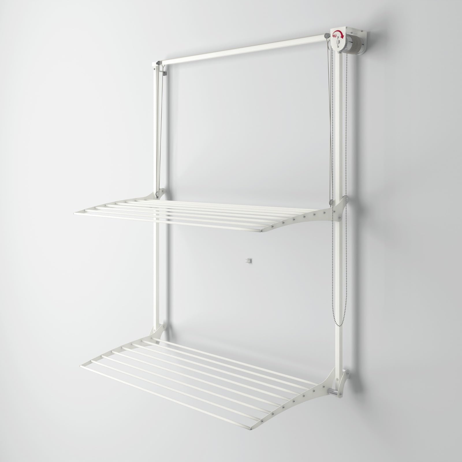 Foxydry Wall Plus 108 Cm WhiteWall-Mounted Laundry RackSpace-Saving Wall DryerRight-Hand Clutch