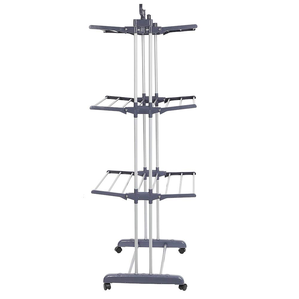 PurKeep Wäscheständer 4-Etagen Faltbar - XXL Kapazität Mit Rollen Für Innen & Außen