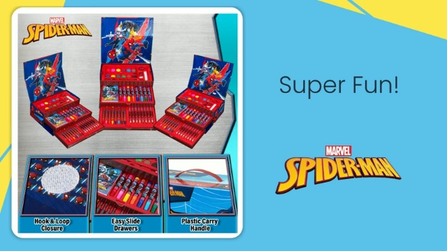Marvel Spiderman Avengers Colouring Set, Children's Paint and