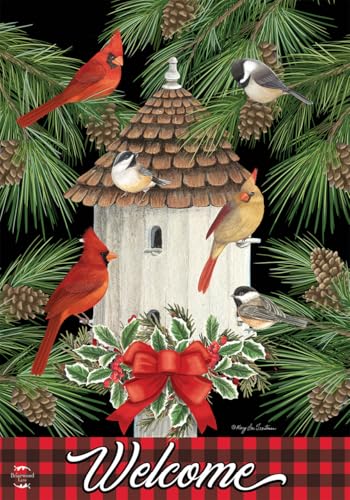 Joy Ornaments Christmas House Flag Holiday 28" x 40" Briarwood Lane