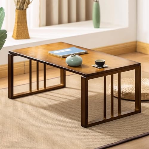 MOYU SHOP Japanischer Klappbarer Couchtisch, Tragbarer Bodentisch, Klappbarer Niedriger Esstisch, Kotatsu-Tisch, 79*42*33cm, Holzfarben