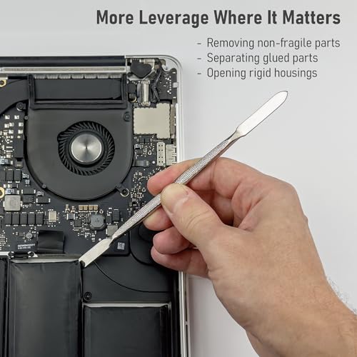 Image of HowFixit 4-in-1 Heavy-Duty Metal Spudger Set, Electronics Opening Kit with Anti-Static ESD Metal Spudger, Ultra-Thin Pry Tool & Dual-Sided Spatula for Laptop, Tablet, Phone, Game Console, iMac Repair
