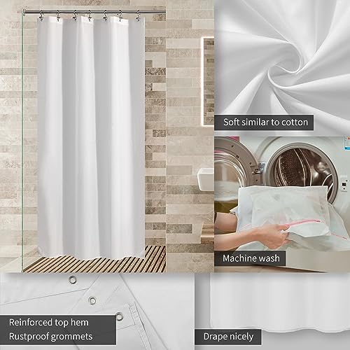 Image of ALYVIA SPRING Stall Waterproof Fabric Shower Curtain or Liner White, 36x72