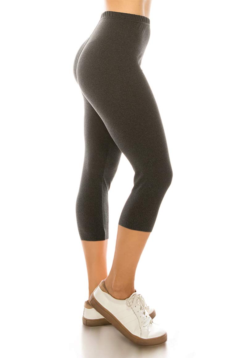 Leggings Depot Women's High Waisted No-Roll Leggings, 1" Waistband