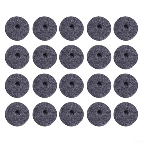 20 Stück Filzscheiben für Crash-Becken Clutch, ideal für Schlagzeuger und Musiker (Grau)