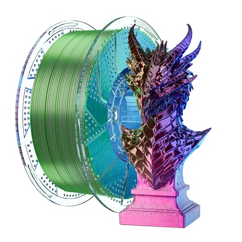 Image of Chitu Systems Conjure Tricolor Silk PLA Filament, Christmas Red Blue Green Filament, Using Reusable Spool Compatible with Bambu Lab Refill Filament, 1.75±0.02 mm 3D Printer Filament 1KG /2.2lb