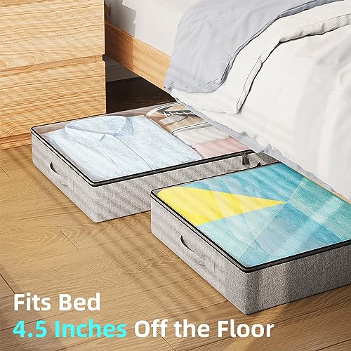 TidyCorner 2Pack Under Bed Storage Containers, 4.5 Inches Tall Low