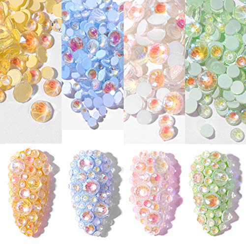 Ranvi 3D Luminous Nail Art Rhinestone Gem Kit Party Theme Luminous 4 Pack(Luminous 1)