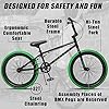 cubsala Freestyle BMX Bike, 20 Inch Kids Bicycle for 7-13 Years Old Kids and Beginner Level Rider, Black with Green Tires #1
