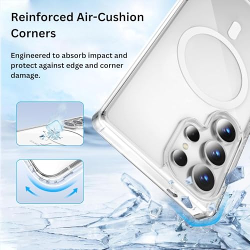 Image of PC & TPU Back Cover for Samsung Galaxy S23 Ultra 5G | Mag-Safe Compatible | Transparent Mobile Phone Cover for Samsung Galaxy S 23 Ultra 5G / Samsung S23 Ultra 5G | Transparent Back Cover