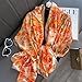 Aufeel Fashion Scarves 100% Satin Silk Scarf Long Lightweight Sunscreen Shawls Wraps for Women Hair Scarves (Orange 1)