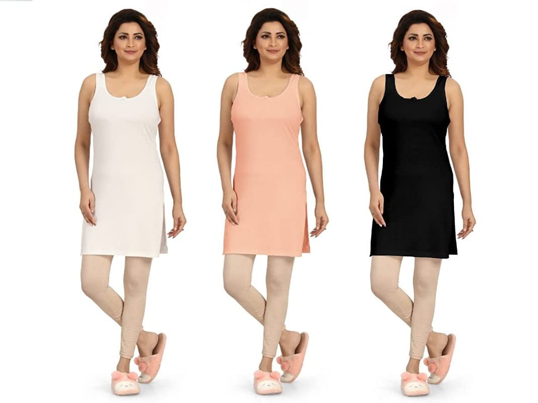 Cotton Hosiery Straight Camisole Kurta Slip for Women's-picture-10