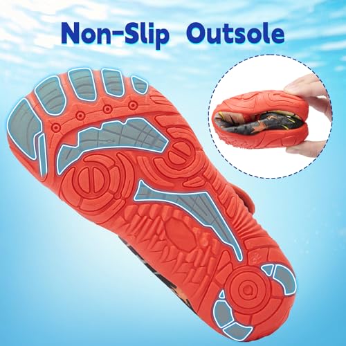 Image of Kids Water Shoes Boys Girls - Wide Toe Box Quick Dry Barefoot Shoes Breathable Non Slip Aqua Athletic Sneakers for Swim Beach Pool Kayak Hiking Sand Walking Travel Essentials (Little Kid /Big Kid)