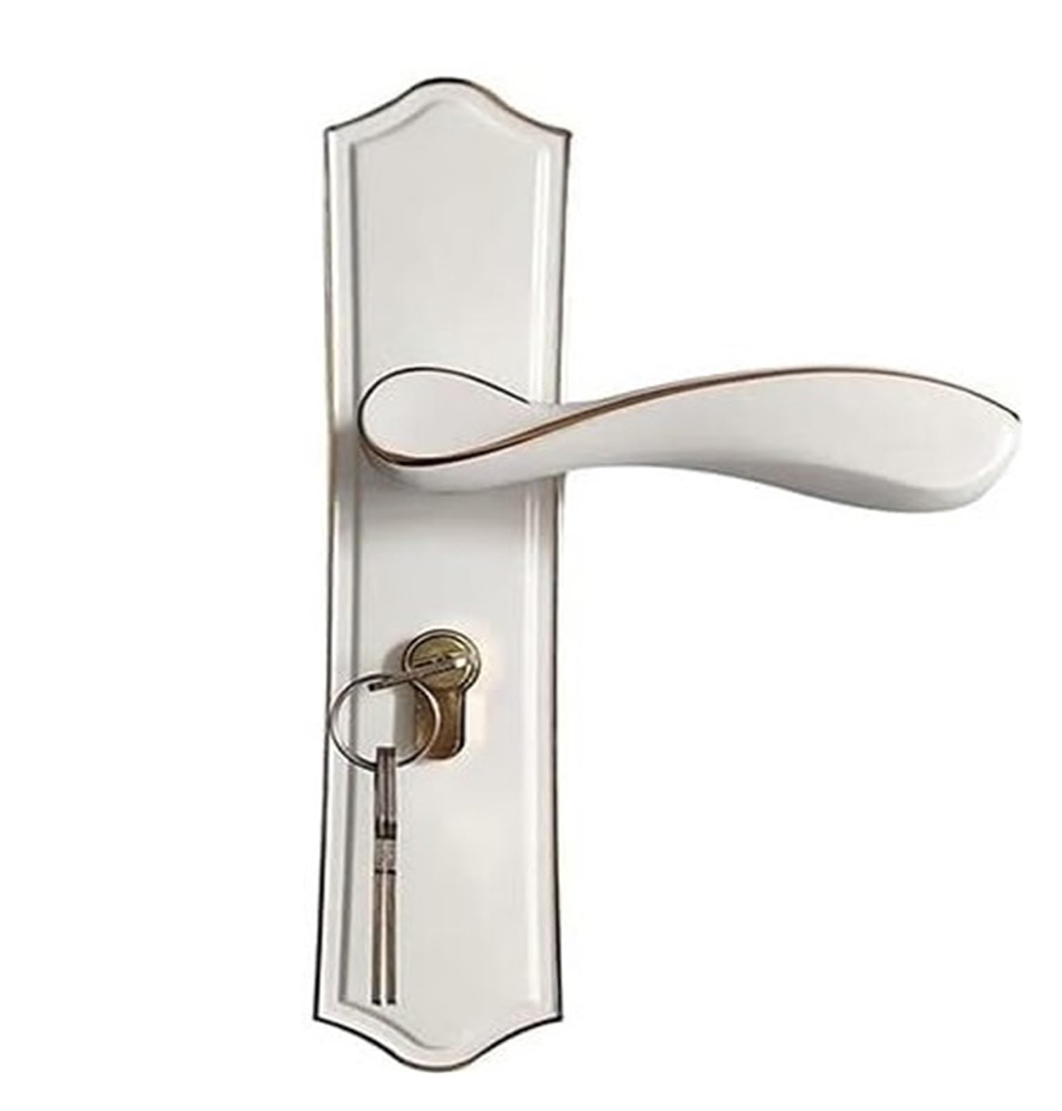 Serrure de poignée de porte en alliage d'aluminium blanc ivoire style européen