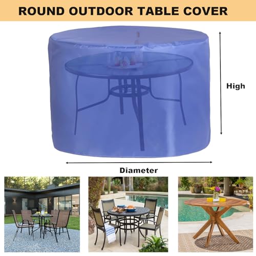 Housse de protection ronde imperméable bâche table de jardin Oxford 420D résistante aux UV