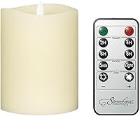 Vista 18 de Stonebriar 6 velas LED de cera real marfil 3x3 sin llama con control remoto y temporizador