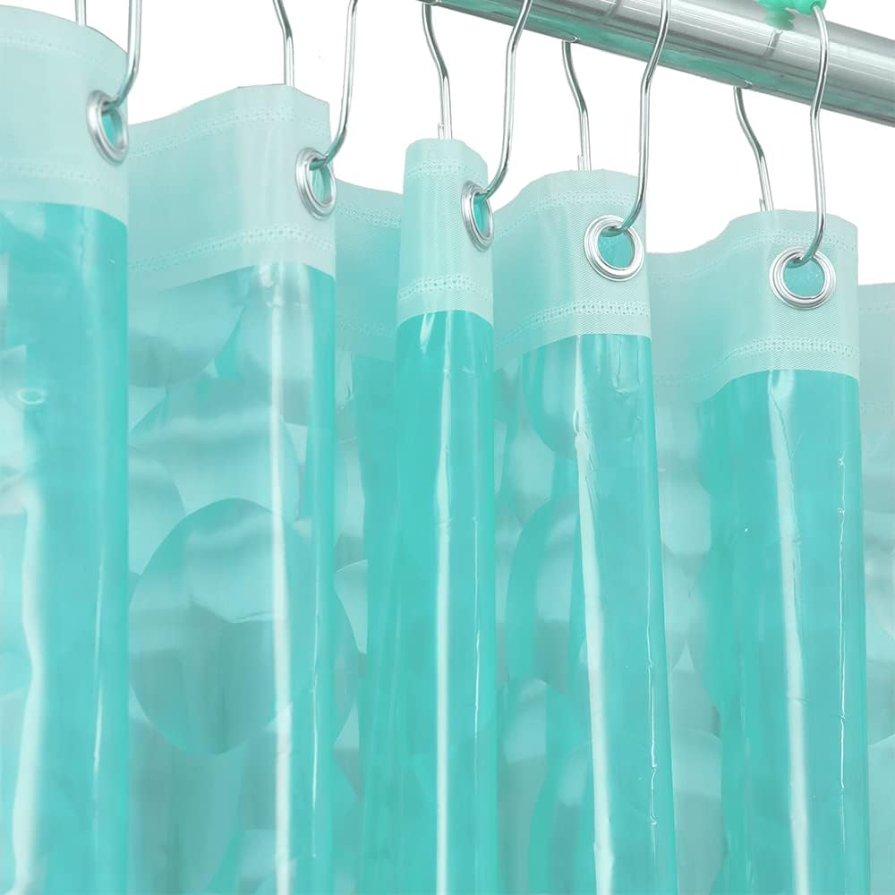 Adwaita Teal Waterproof PEVA Plastic Shower Curtain liner