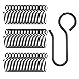 AVUELOI Ganchos negro en forma de S resistentes para cortinas, 60 piezas,...