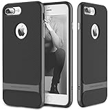 iPhone 7 Plus Case, ROCK [Royce] - Black & Iron Grey [Ultra Thin][Heavy Duty][Metal Texture Side Buttons][Dual Layered][Slim Fit][Hard PC + Soft TPU] For Apple iPhone 7 Plus (2016)
