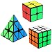 Speed Cube Set, Aitbay Cube Bundle 2x2 3x3 Pyramid Magic Puzzle Cube Toy for Kids (3 Pack)